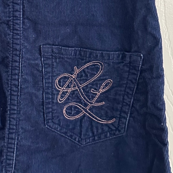 Ralph Lauren Corduroy Blue Sleeveless Dress Kids Sz 18M Logo Embroidery on back - Picture 4 of 5